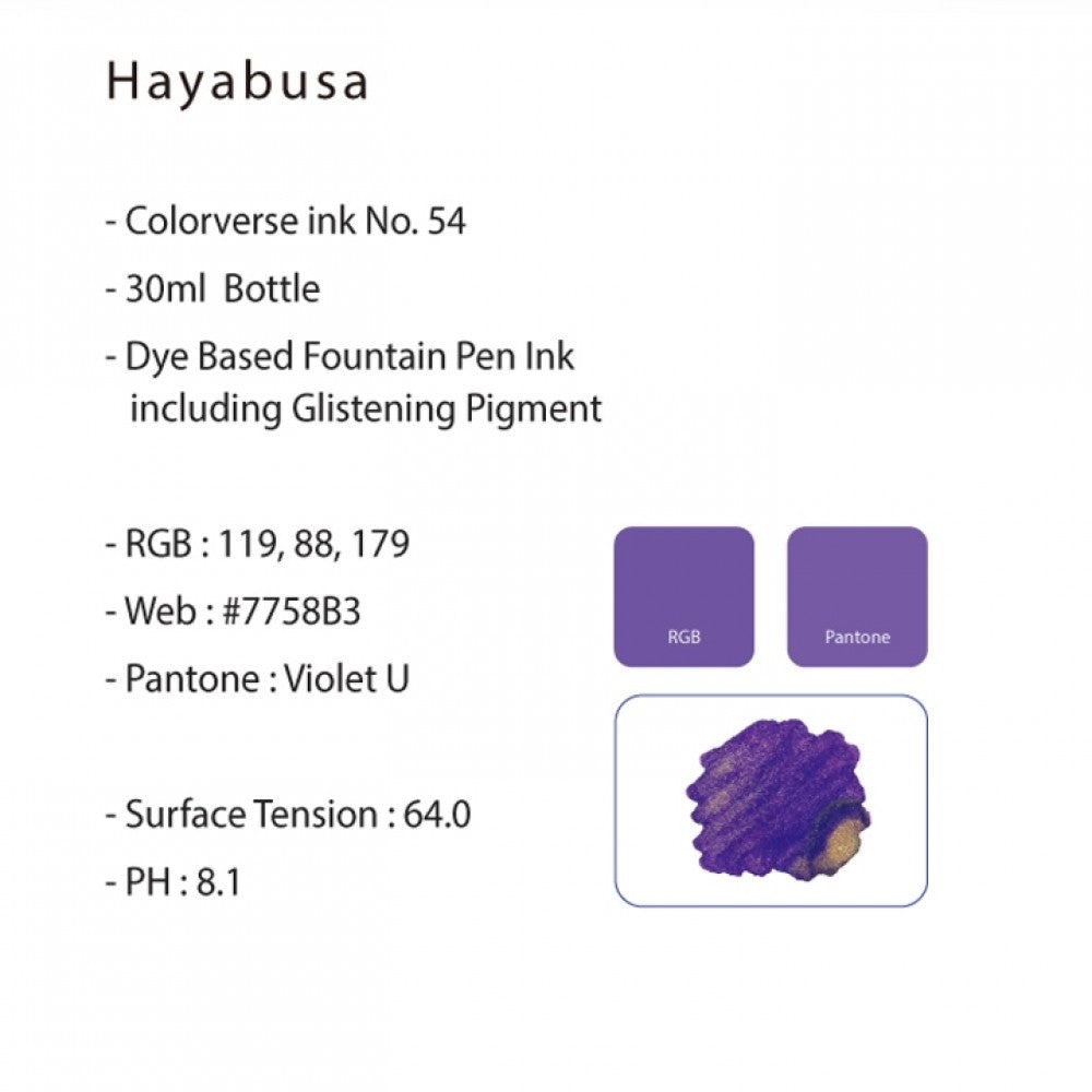 Colorverse | Ink Bottles | Glistening Series | Hayabusa | 30ml - penpencilink