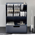 Sysmax | Hive Desk Organizer with 6 Compartments |1 Drawer| Prussian Blue| For Office & Home