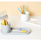 Litem | Pen Stand with Tray | Organizer | Ivory | Holder Tray