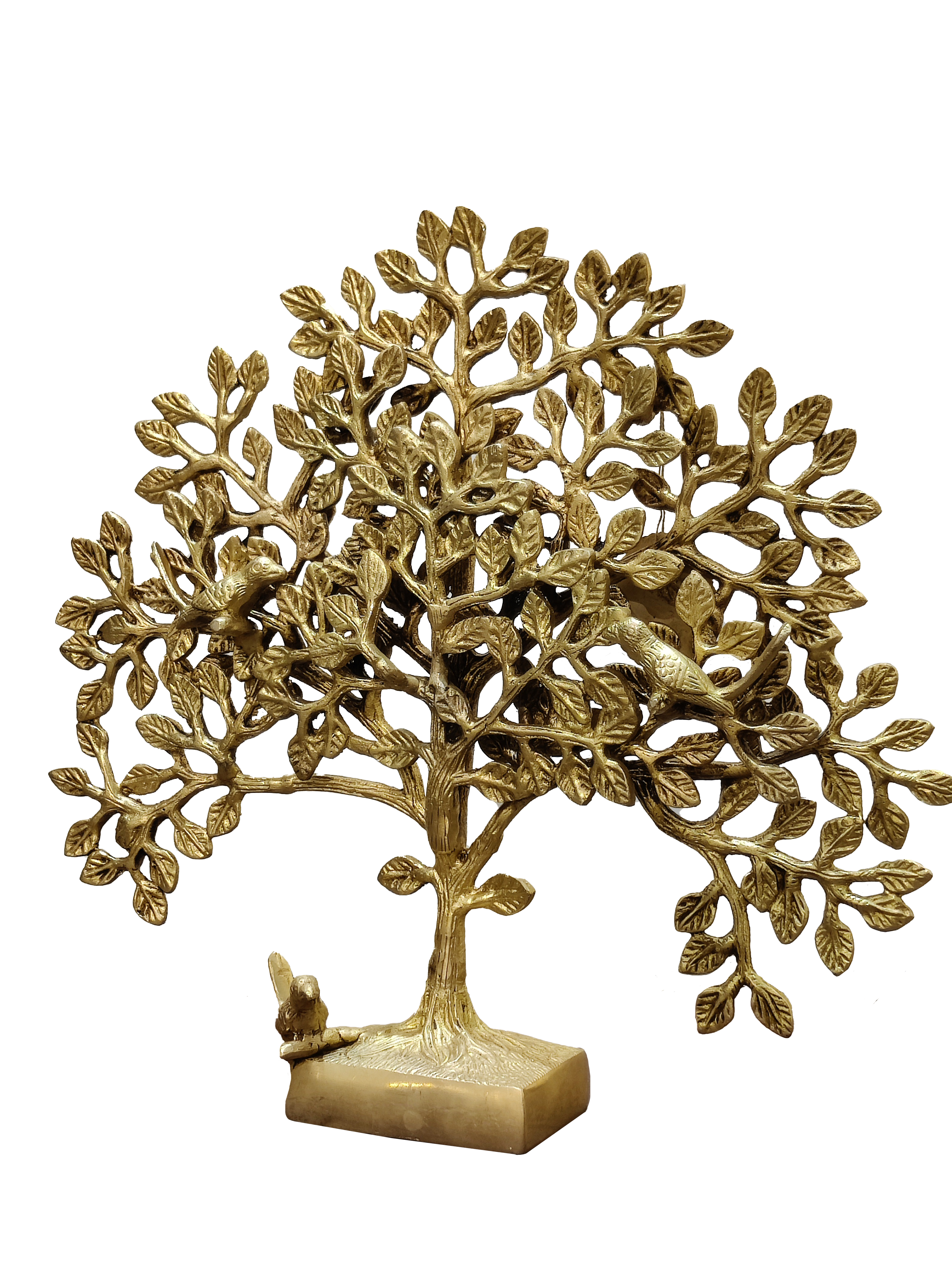 Golden Tree of Life Brass Showpiece – Table Décor Statue