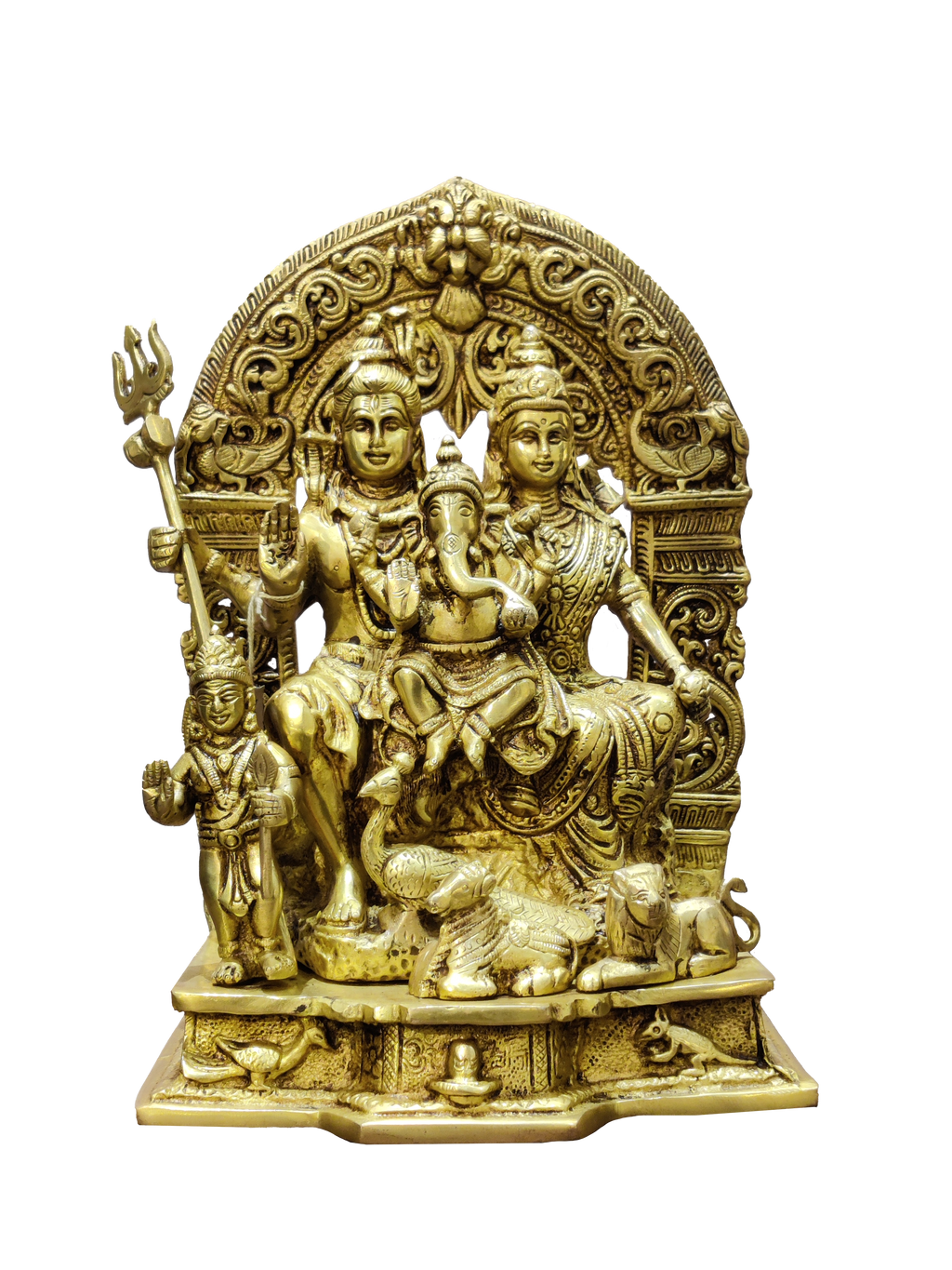 Shiva Parivar Brass Idol – Divine Family Blessings