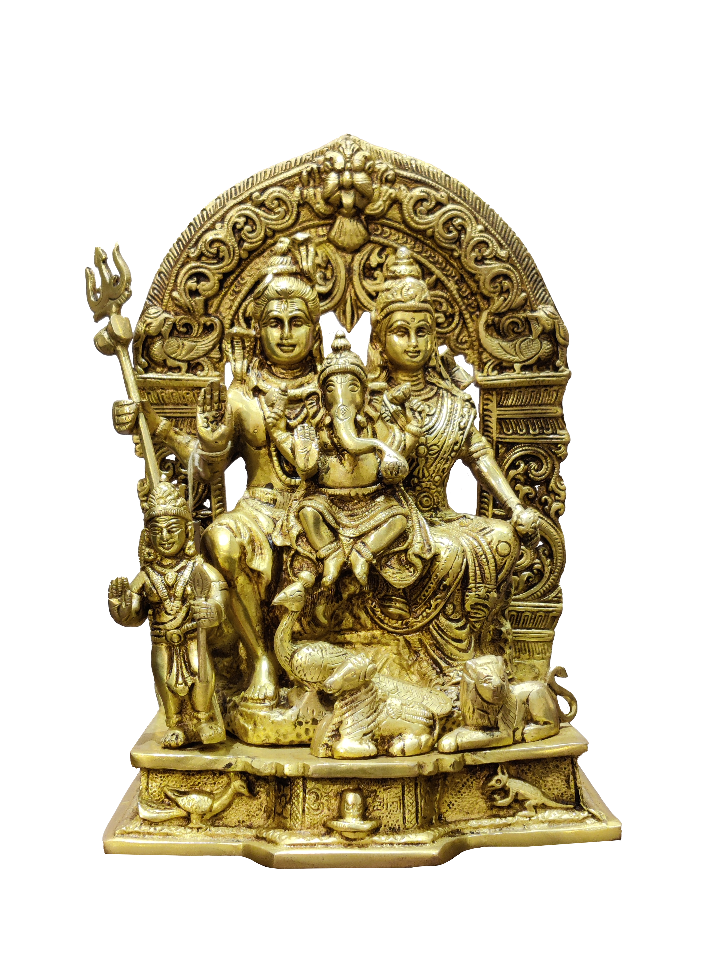 Shiva Parivar Brass Idol – Divine Family Blessings