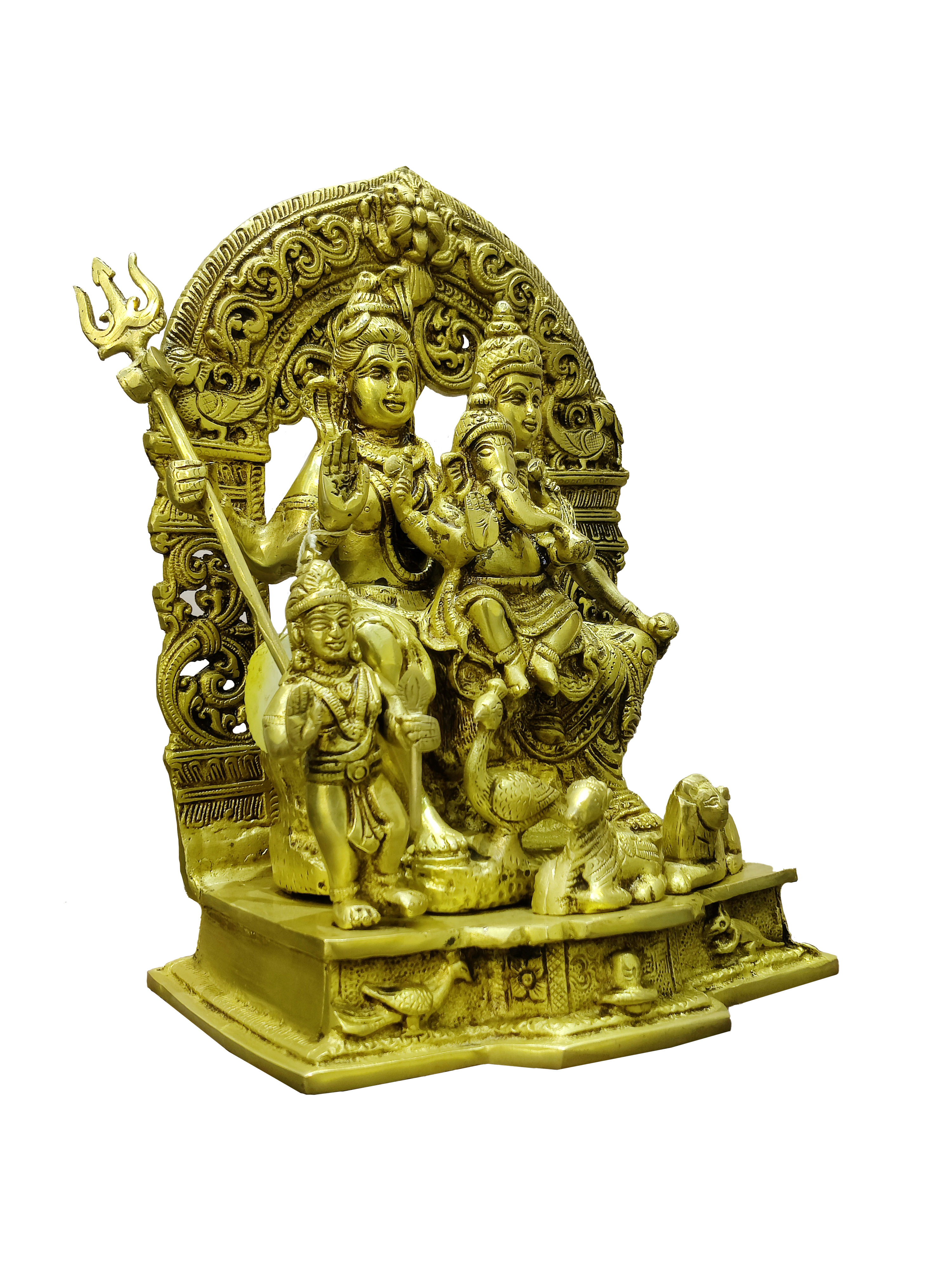 Shiva Parivar Brass Idol – Divine Family Blessings