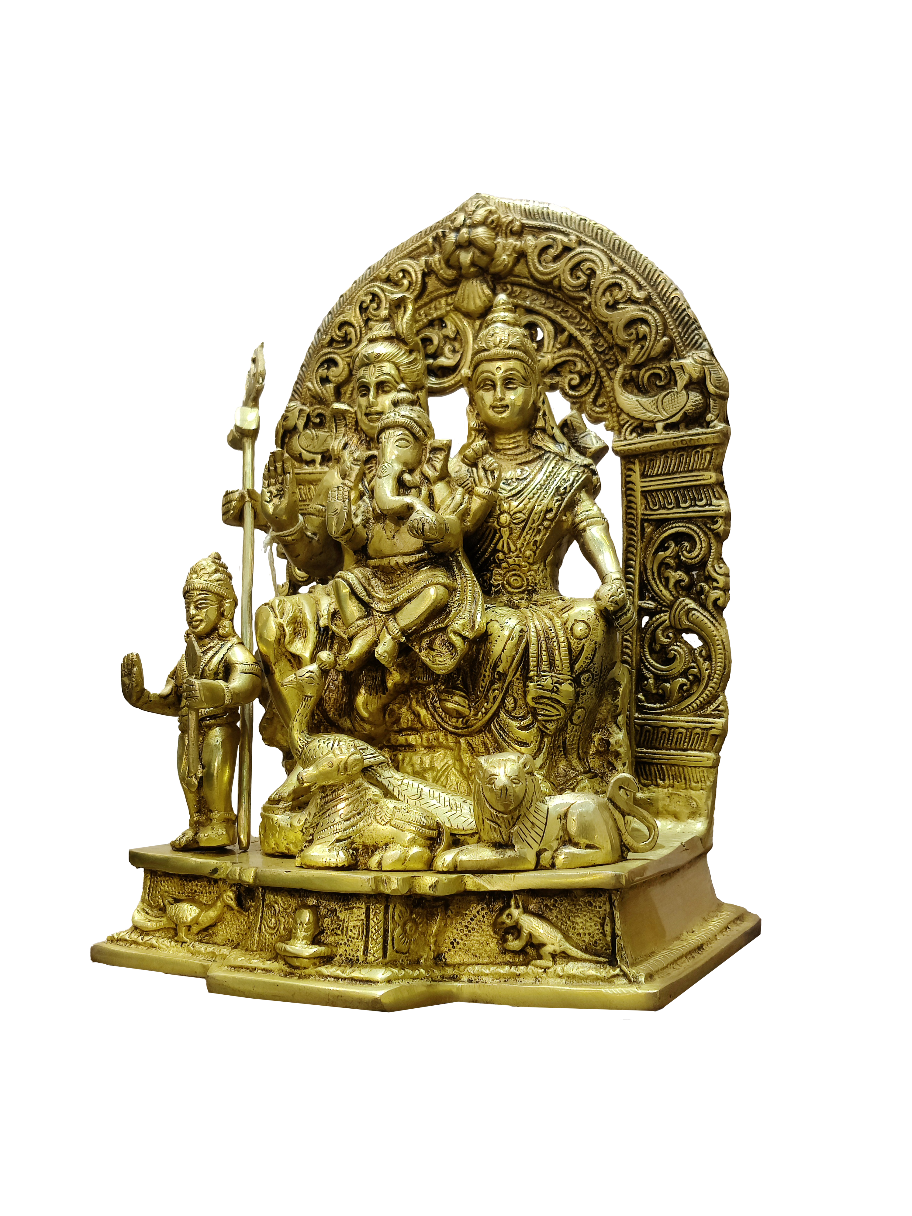 Shiva Parivar Brass Idol – Divine Family Blessings