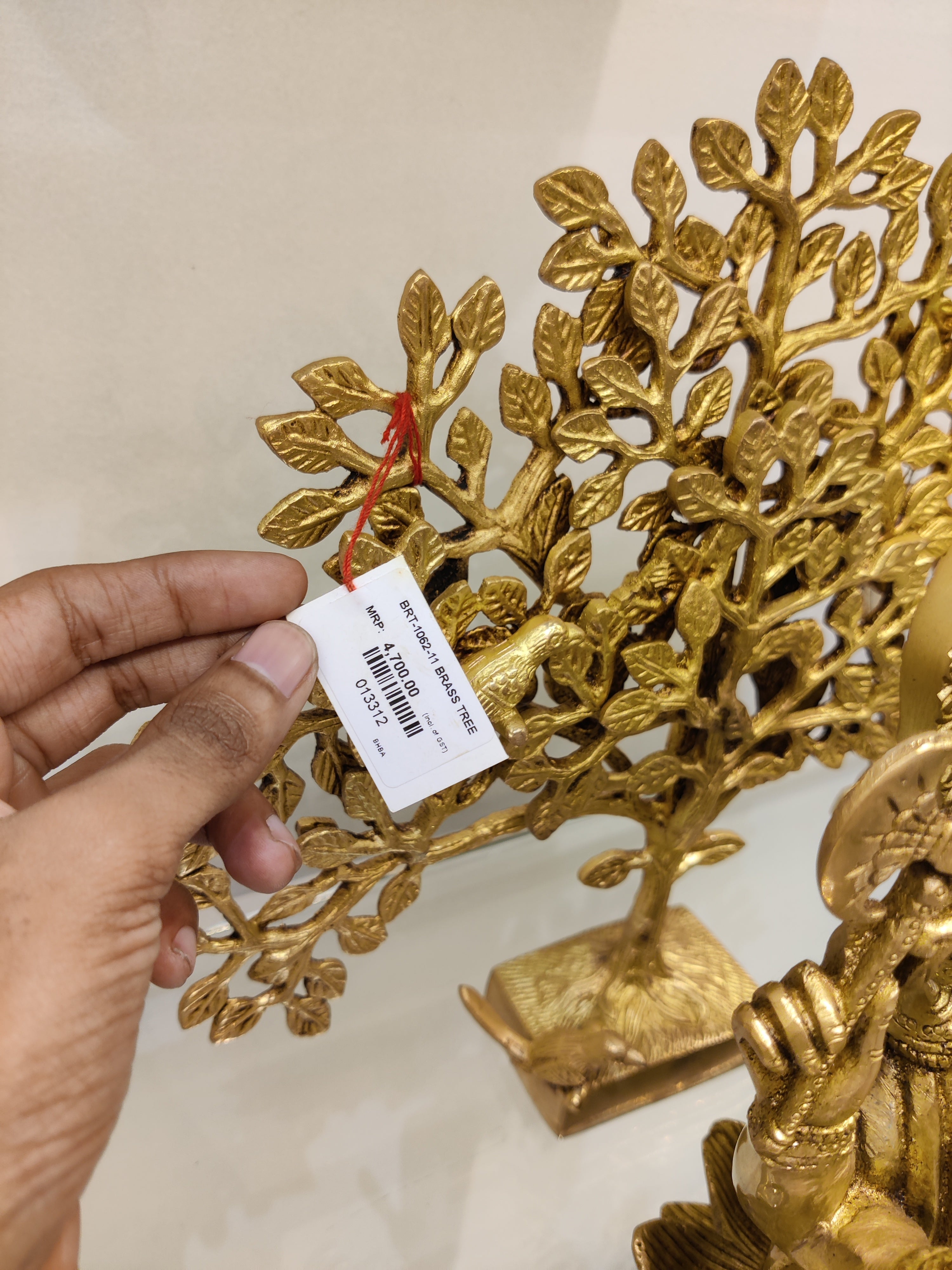 Golden Tree of Life Brass Showpiece – Table Décor Statue