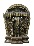 Lord Vishnu Vishvarupa Brass Idol – Multi Faced Divine Cosmic Form Statue