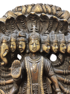Lord Vishnu Vishvarupa Brass Idol – Multi Faced Divine Cosmic Form Statue