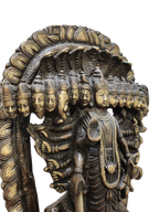 Lord Vishnu Vishvarupa Brass Idol – Multi Faced Divine Cosmic Form Statue