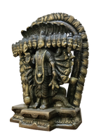 Lord Vishnu Vishvarupa Brass Idol – Multi Faced Divine Cosmic Form Statue