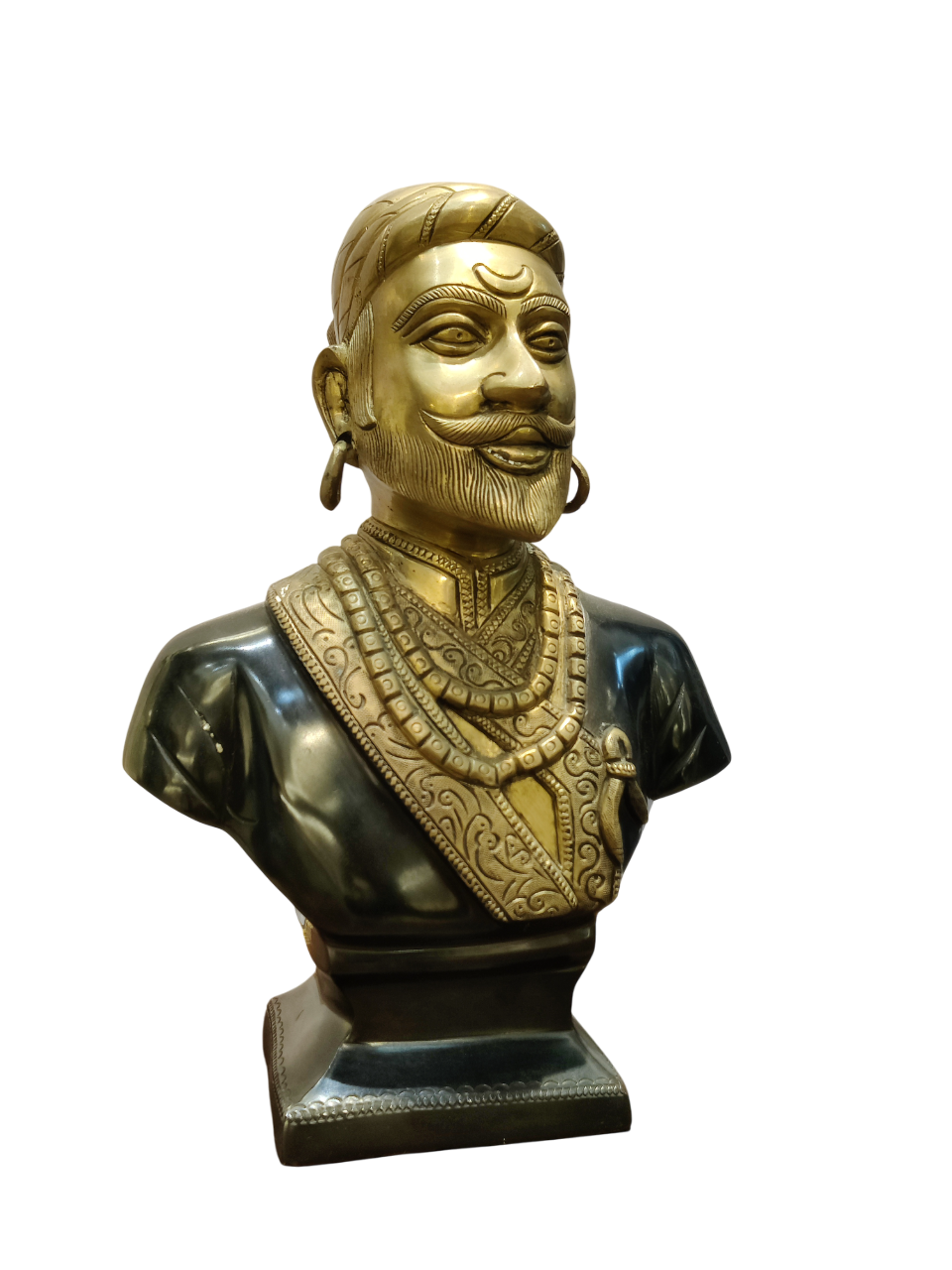 Royal Maharaja Brass Statue – Vintage Heritage Décor