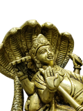 Lord Vishnu Sheshnag & Lakshmi Sleeping Idol – Divine Brass Finish