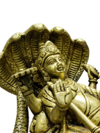 Lord Vishnu Sheshnag & Lakshmi Sleeping Idol – Divine Brass Finish