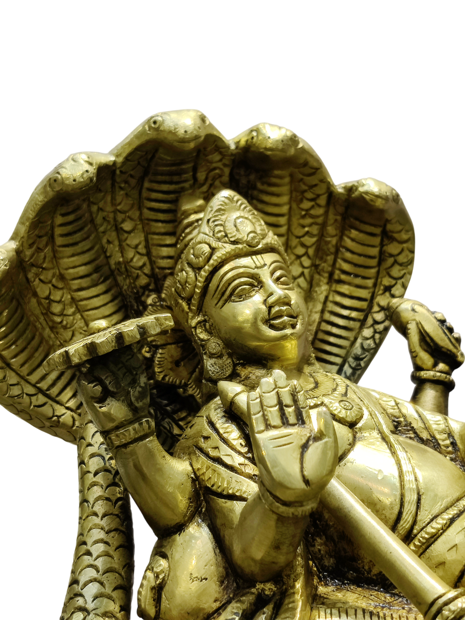Lord Vishnu Sheshnag & Lakshmi Sleeping Idol – Divine Brass Finish