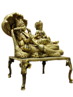 Lord Vishnu Sheshnag & Lakshmi Sleeping Idol – Divine Brass Finish