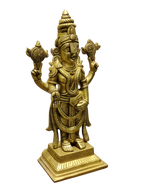 Lord Vishnu Brass Idol – Standing Shankha Chakra Statue