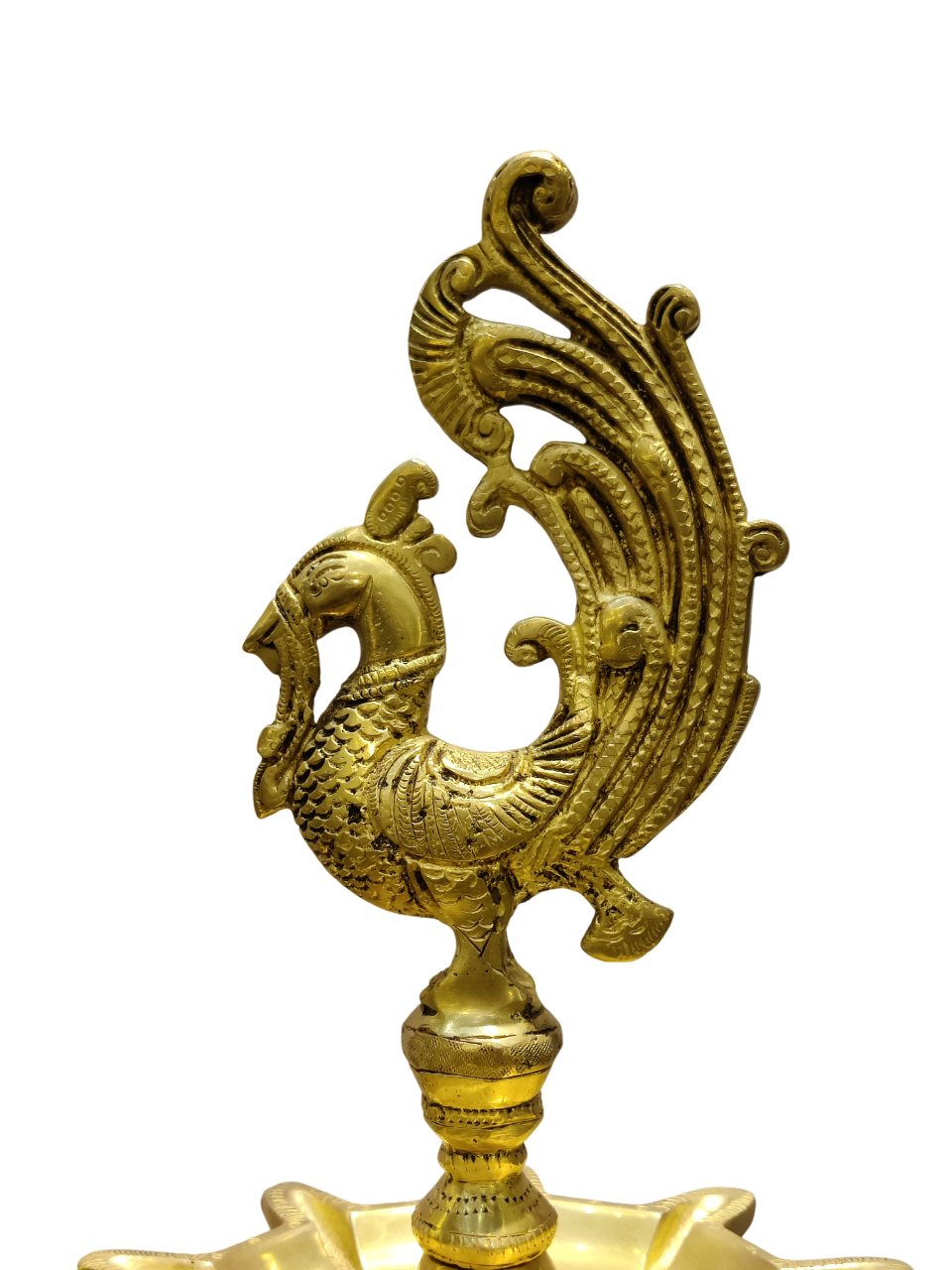 Traditional Brass Peacock Oil Lamp for Pooja & Home Decor