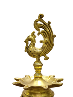 Traditional Brass Peacock Oil Lamp for Pooja & Home Decor