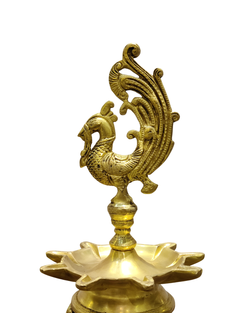 Traditional Brass Peacock Oil Lamp for Pooja & Home Decor