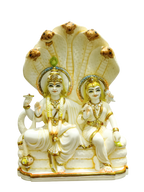 Divine Vishnu–Lakshmi Sheshnag Idol (Premium Marble Finish)