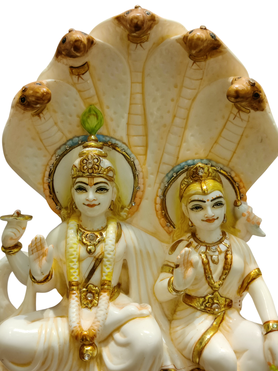 Divine Vishnu–Lakshmi Sheshnag Idol (Premium Marble Finish)