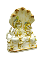 Divine Vishnu–Lakshmi Sheshnag Idol (Premium Marble Finish)
