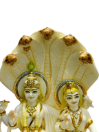 Divine Vishnu–Lakshmi Sheshnag Idol (Premium Marble Finish)