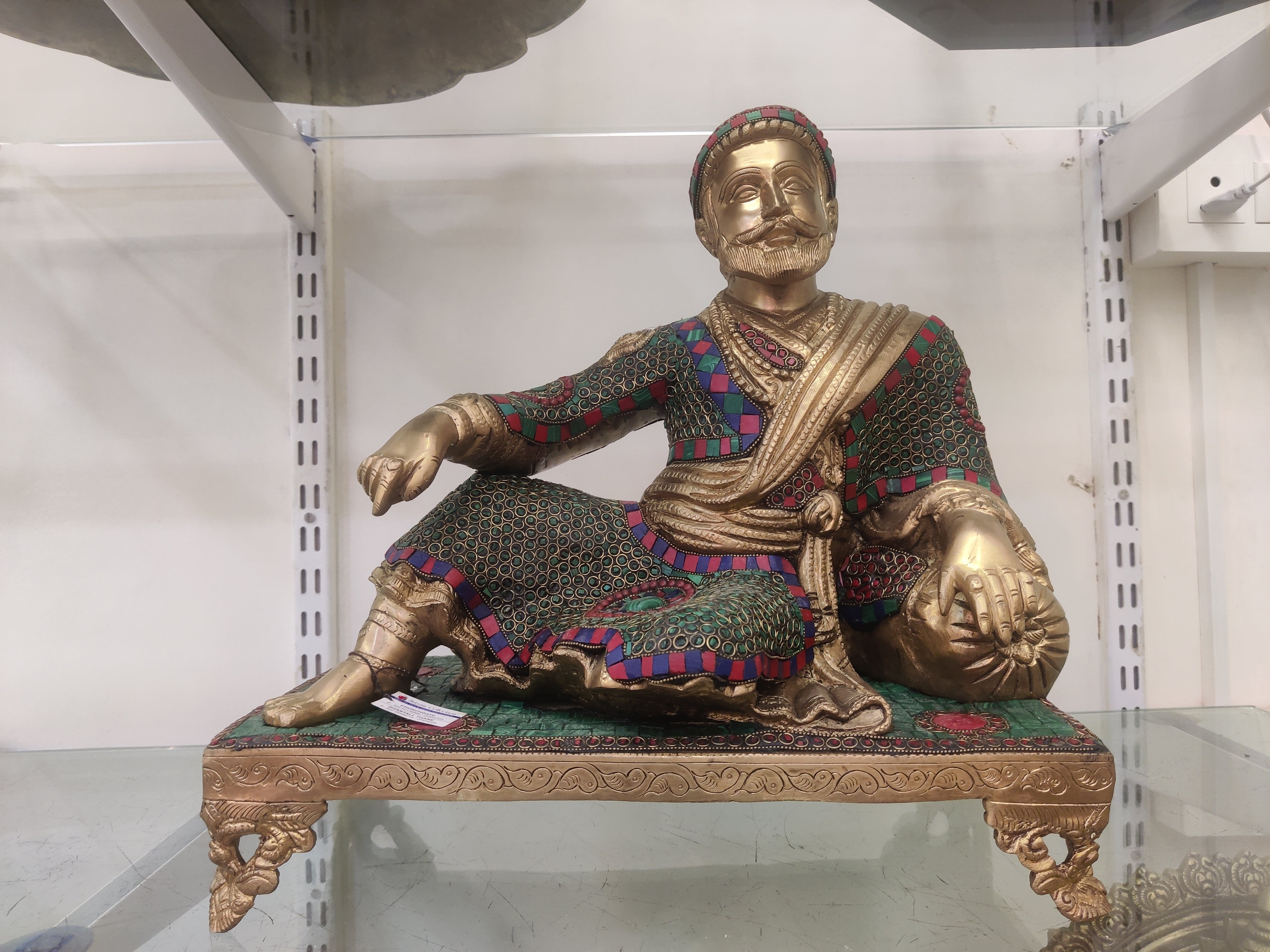 Royal Maharaja Brass Statue – Vintage Heritage Décor