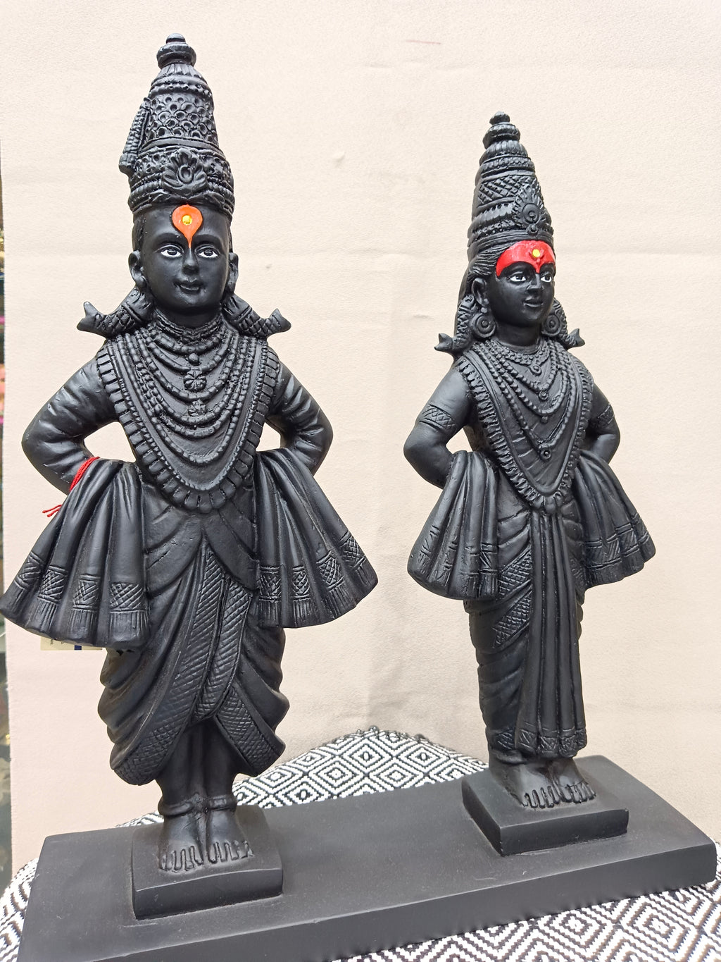Vitthal Rukmini Fiber Statue Set – Traditional Pandurang Idol