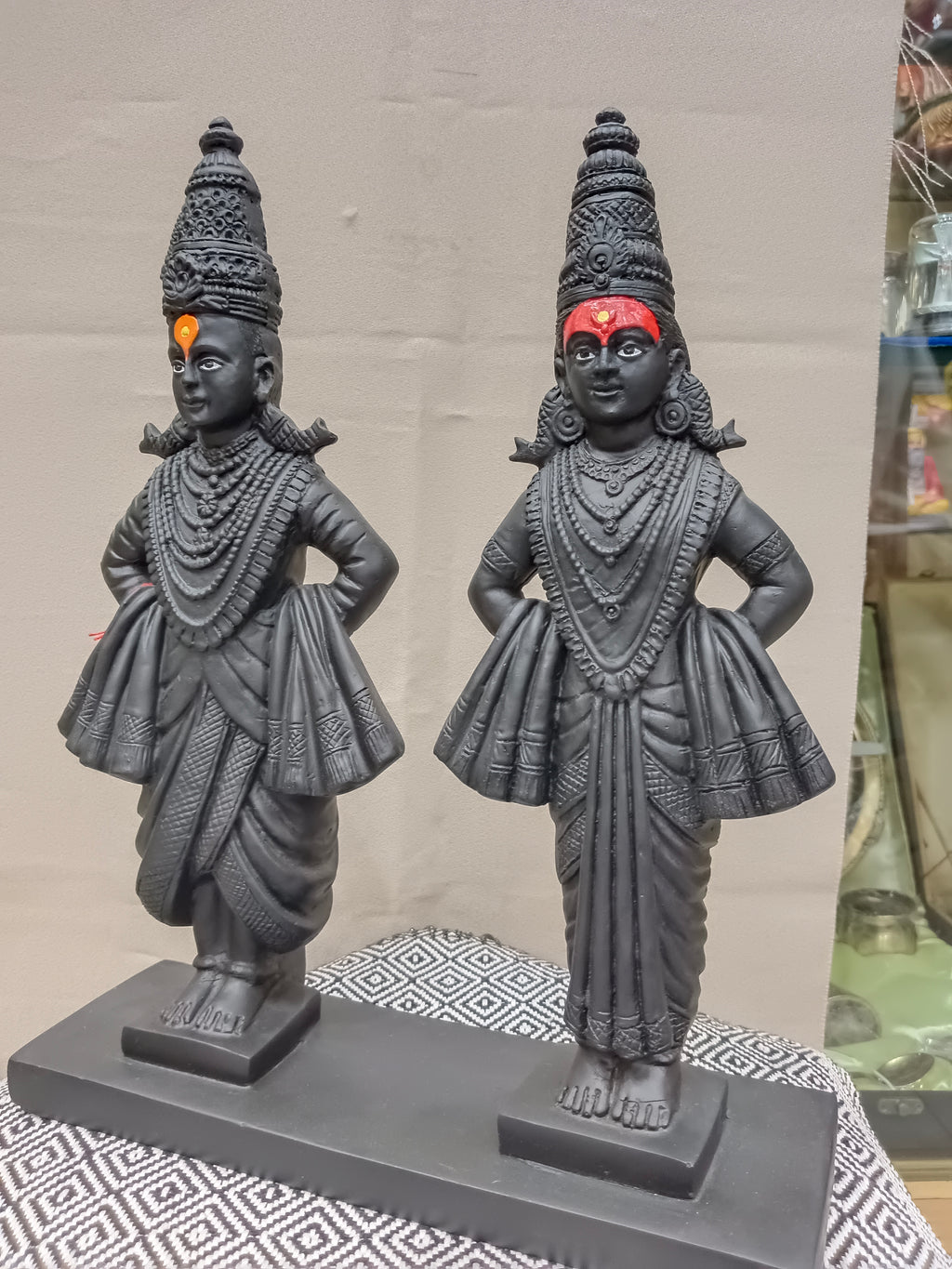 Vitthal Rukmini Fiber Statue Set – Traditional Pandurang Idol