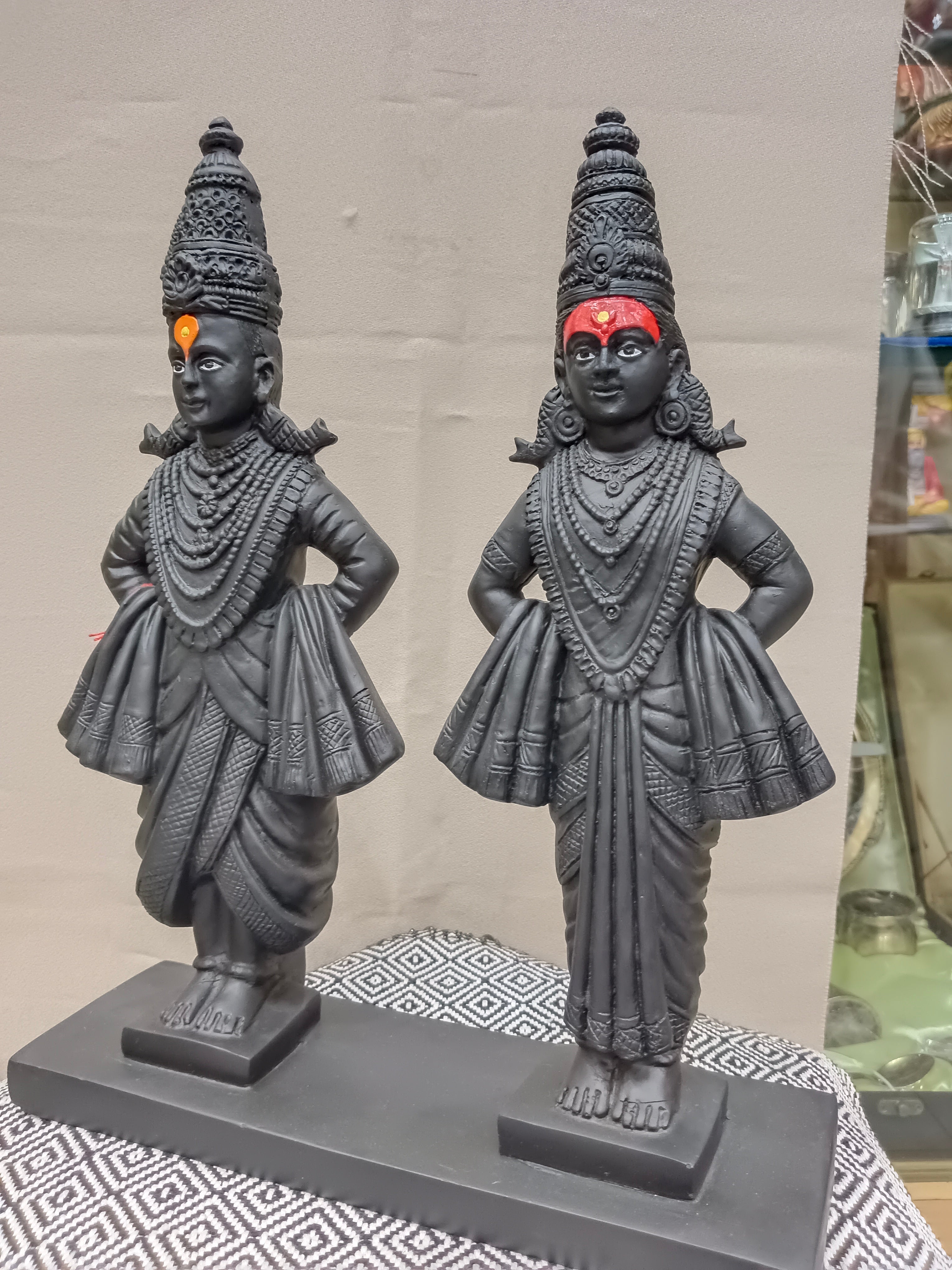 Vitthal Rukmini Fiber Statue Set – Traditional Pandurang Idol