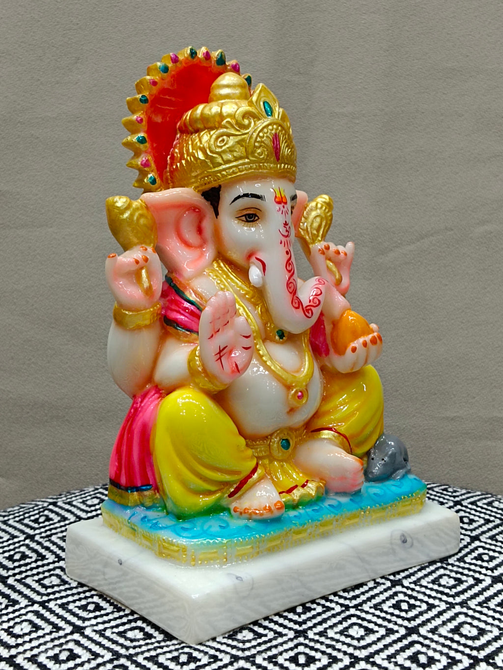 Colorful Fiber Ganesha Statue – Lord Ganesh Idol for Home Décor