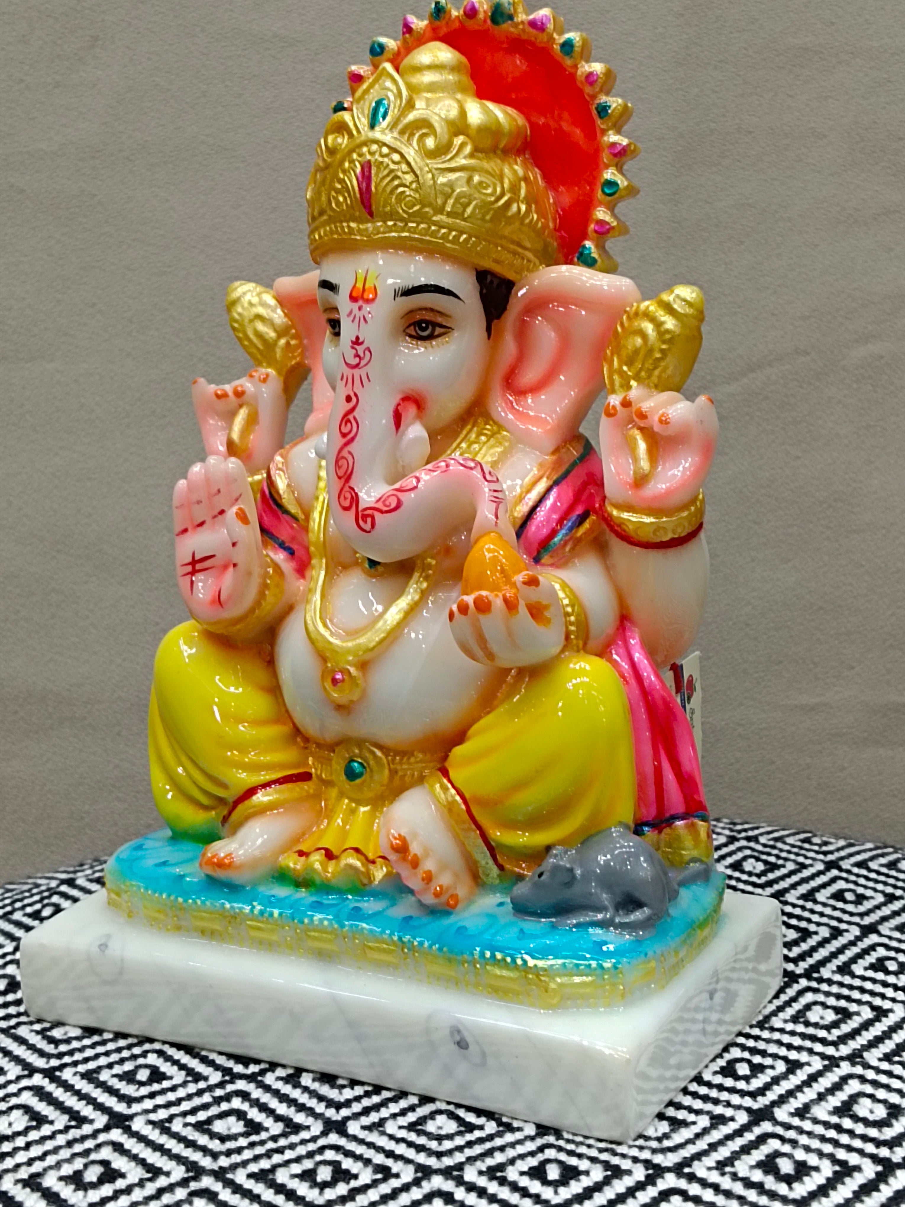 Colorful Fiber Ganesha Statue – Lord Ganesh Idol for Home Décor