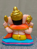 Colorful Fiber Ganesha Statue – Seated Lord Ganesh Idol for Home Décor