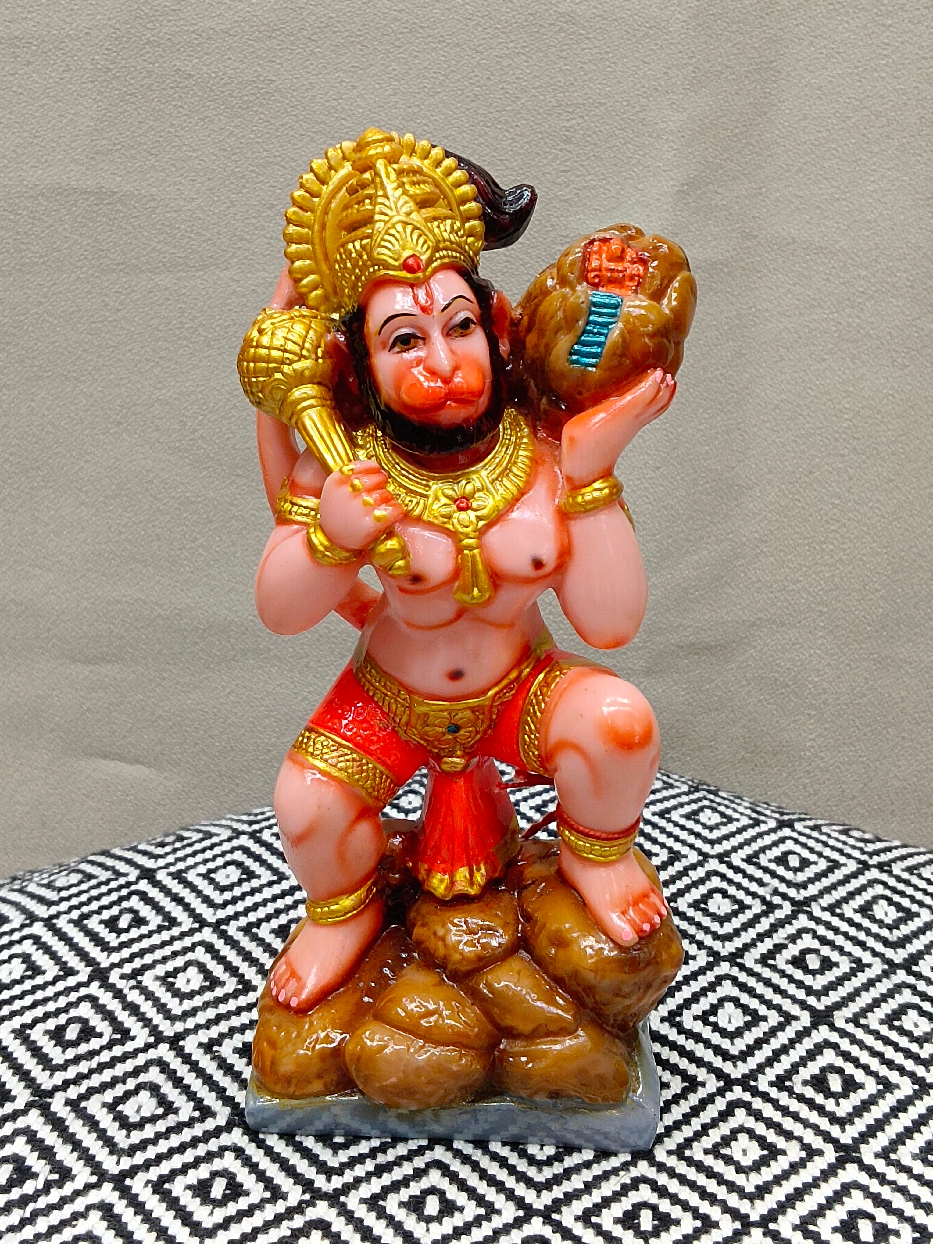 Colorful Fiber Hanuman Statue – Lord Hanuman Idol with Gada