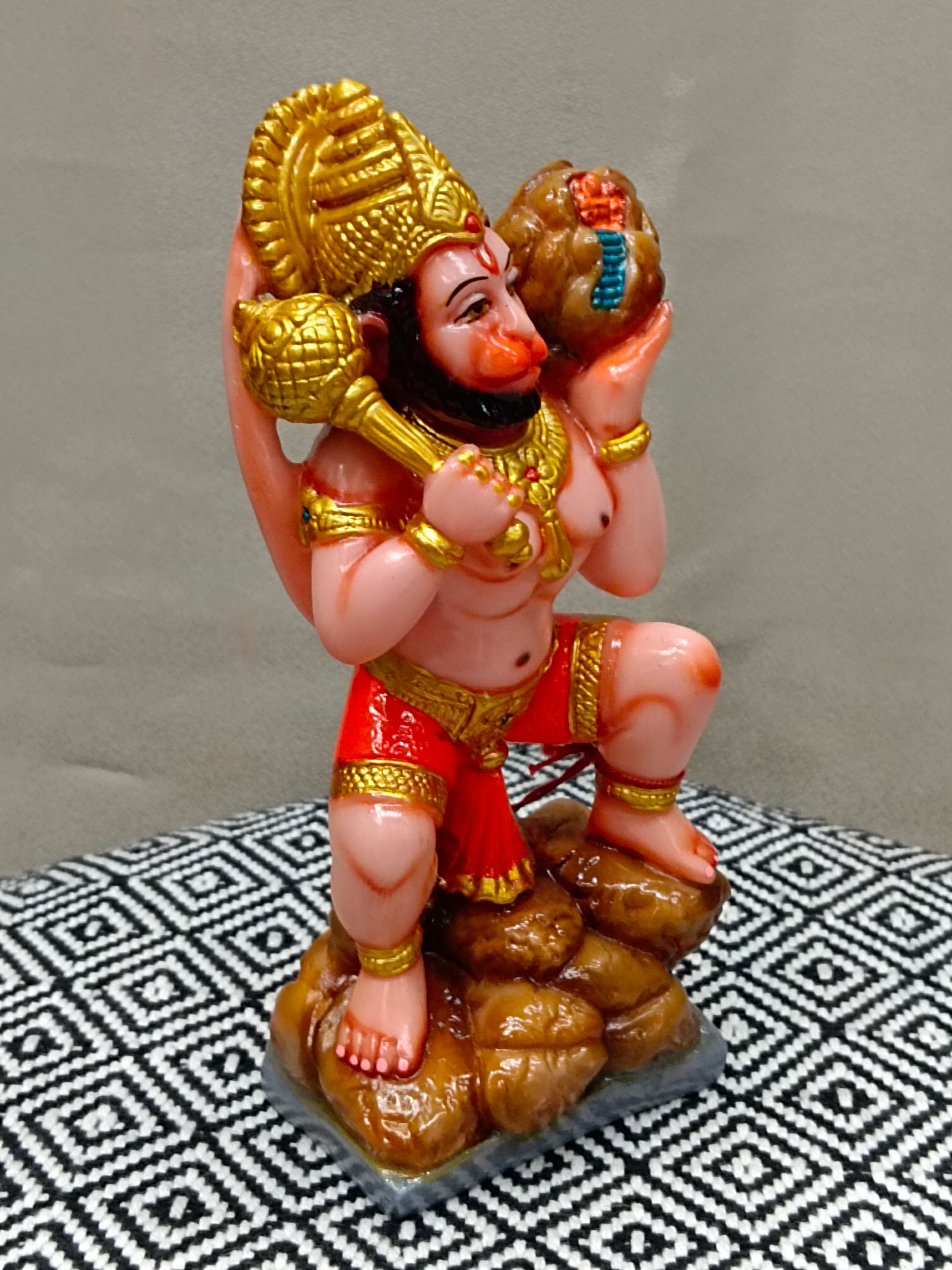Colorful Fiber Hanuman Statue – Lord Hanuman Idol with Gada