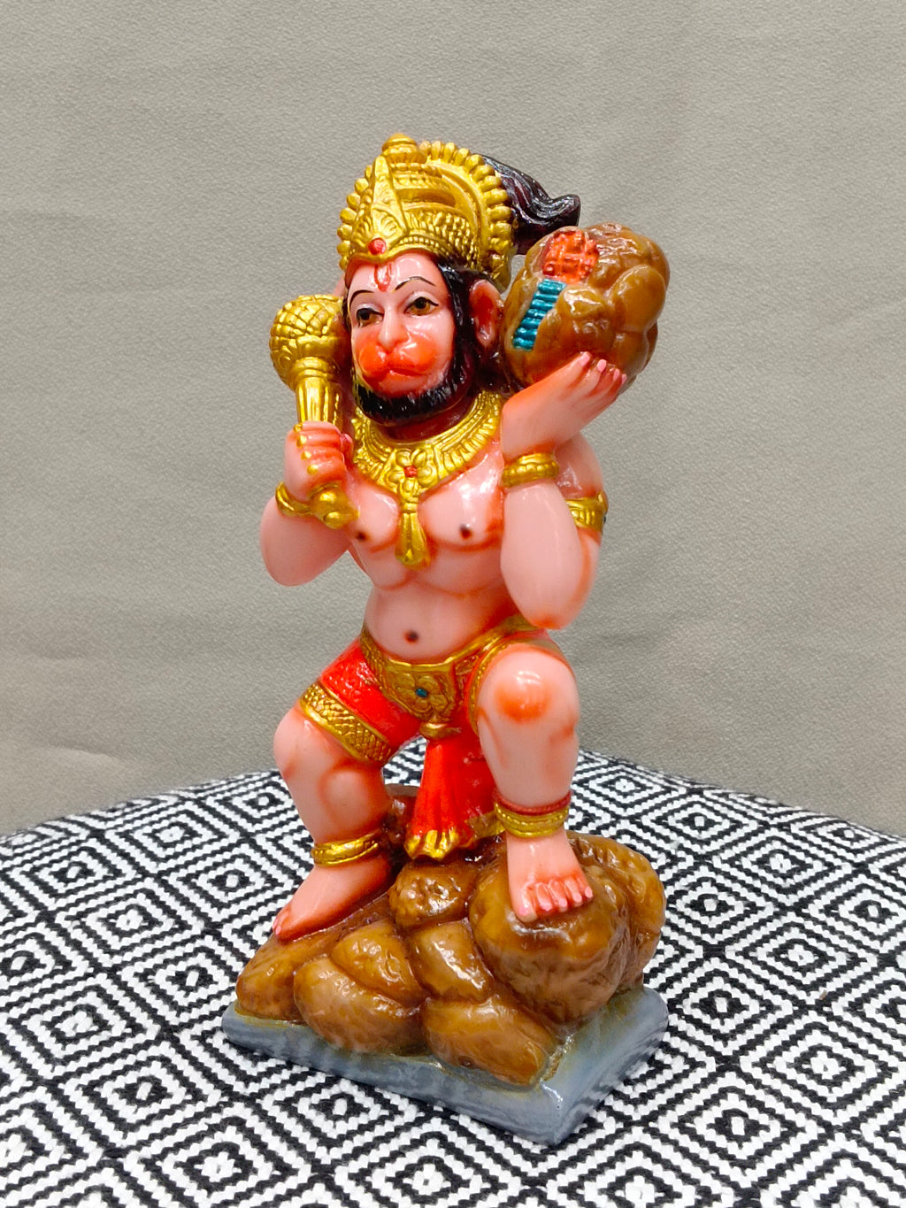 Colorful Fiber Hanuman Statue – Lord Hanuman Idol with Gada
