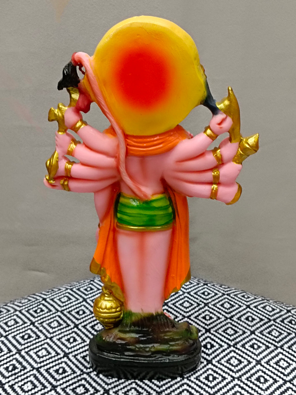 Panchamukhi Hanuman Statue – Colorful Five-Faced Fiber Idol with Gada