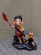 Ganesha Flying Kite with Mouse – Colorful Fiber Lord Ganesh Statue