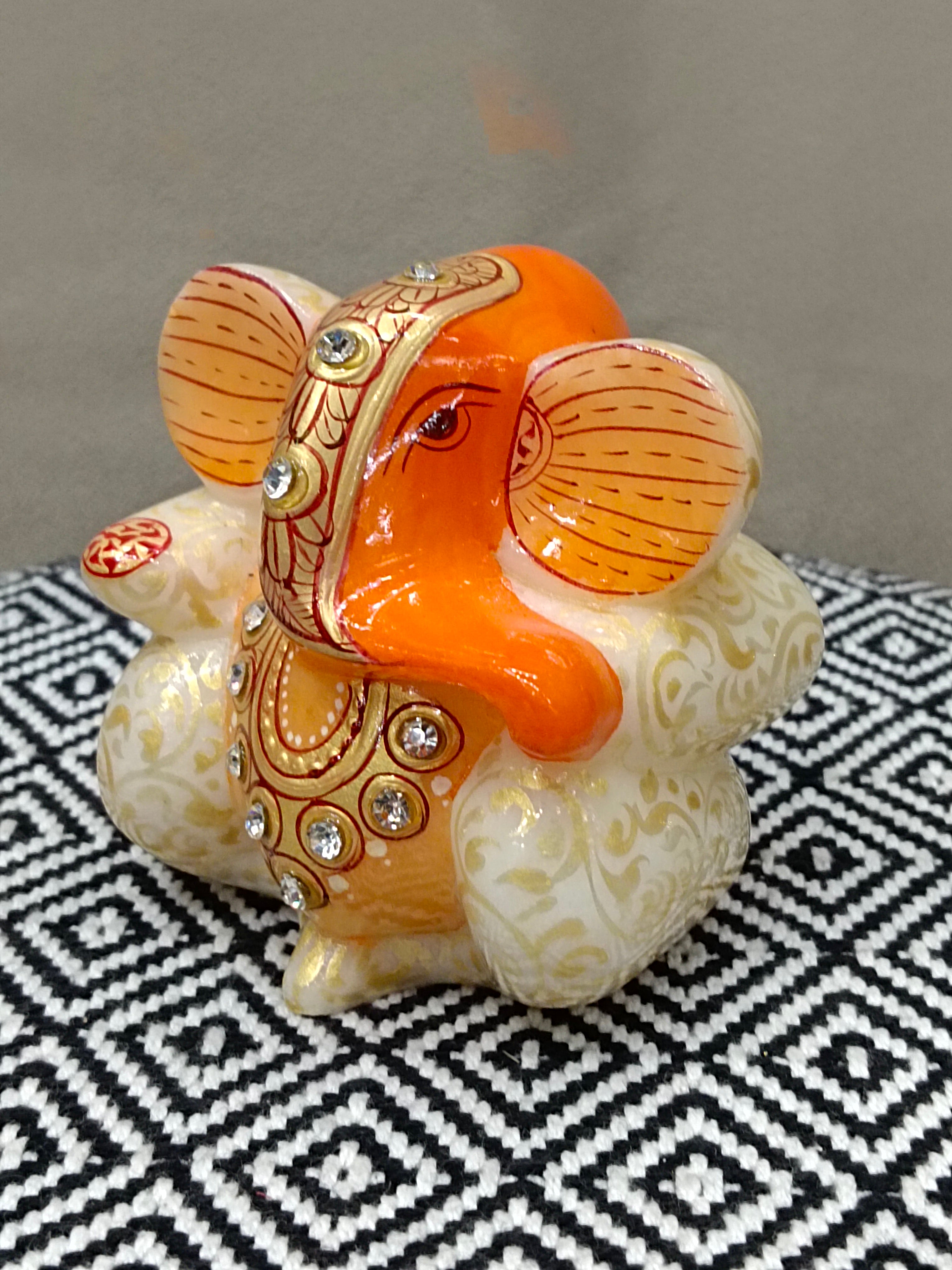 Marble Appu Ganesh Zari Paint – Elegant Ganesh