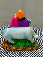 Radha Krishna with Cow Fiber Statue – Divine Idol