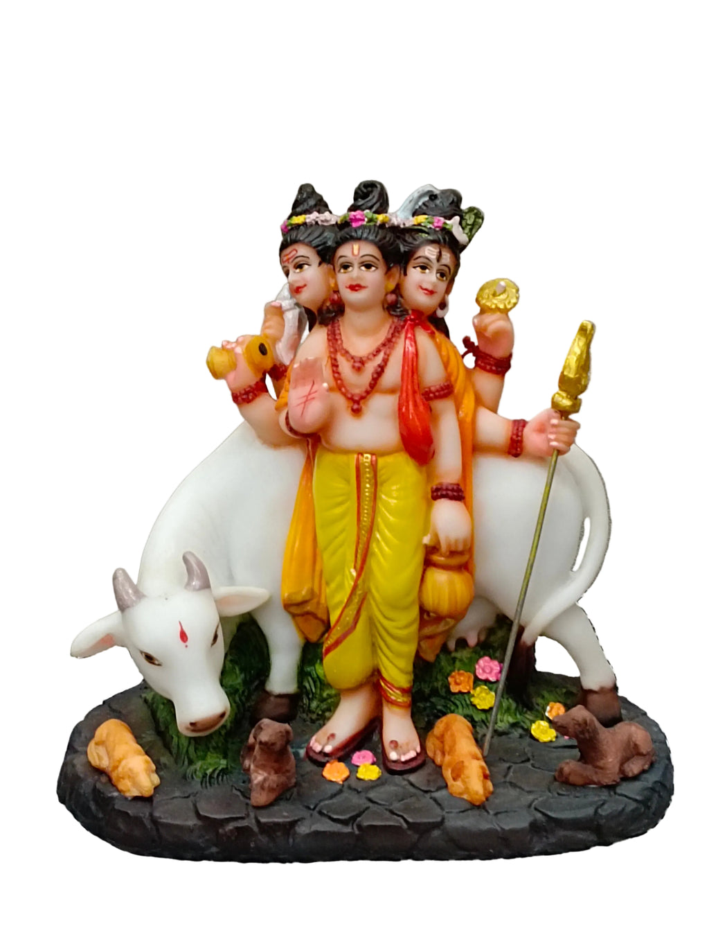 Dutta Statue – Fiber Dattatreya Idol with Cow