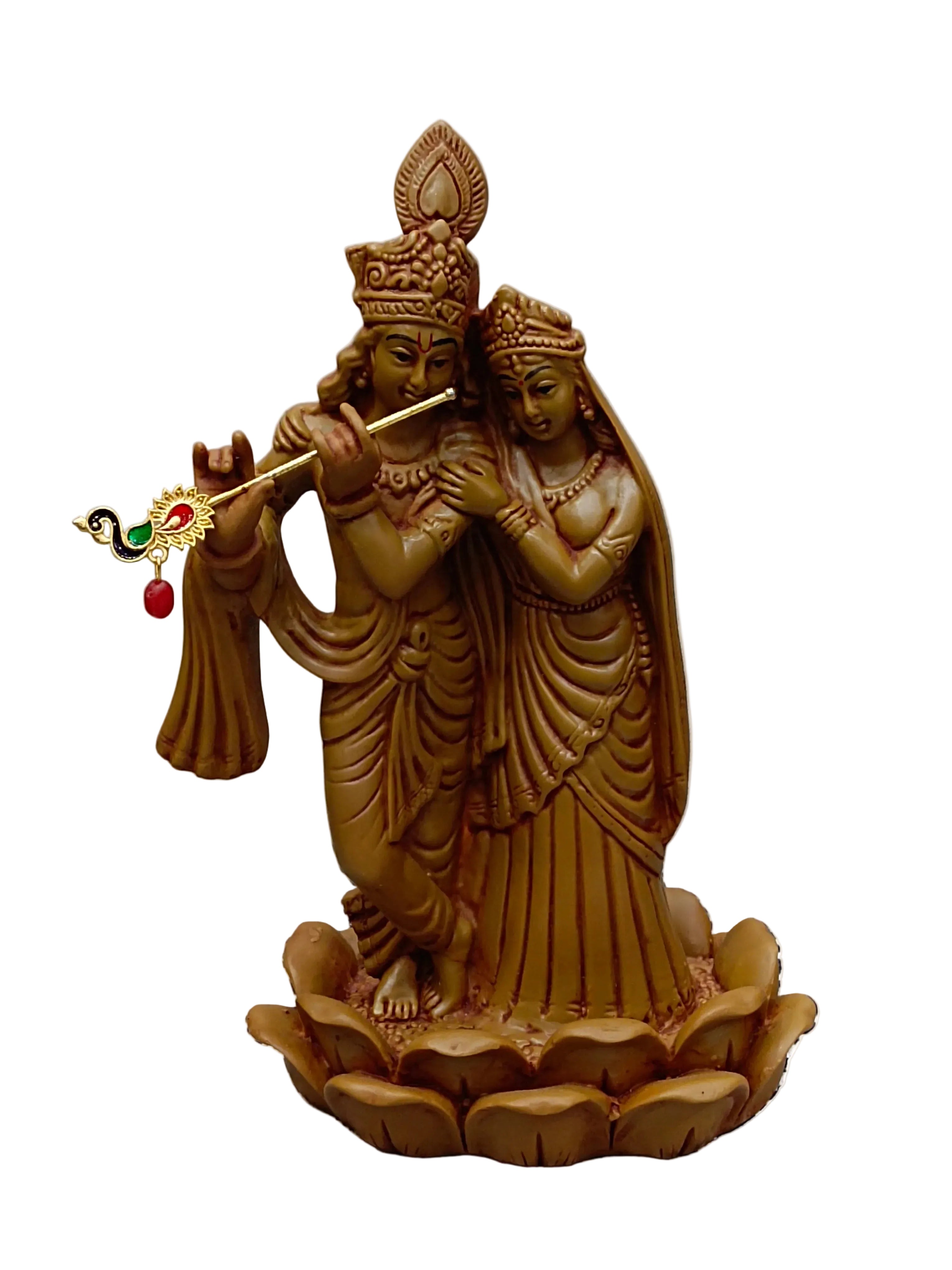 Radha Krishna Fiber Statue – Elegant Krishna Flute Idol