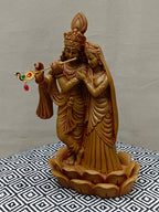 Radha Krishna Fiber Statue – Elegant Krishna Flute Idol