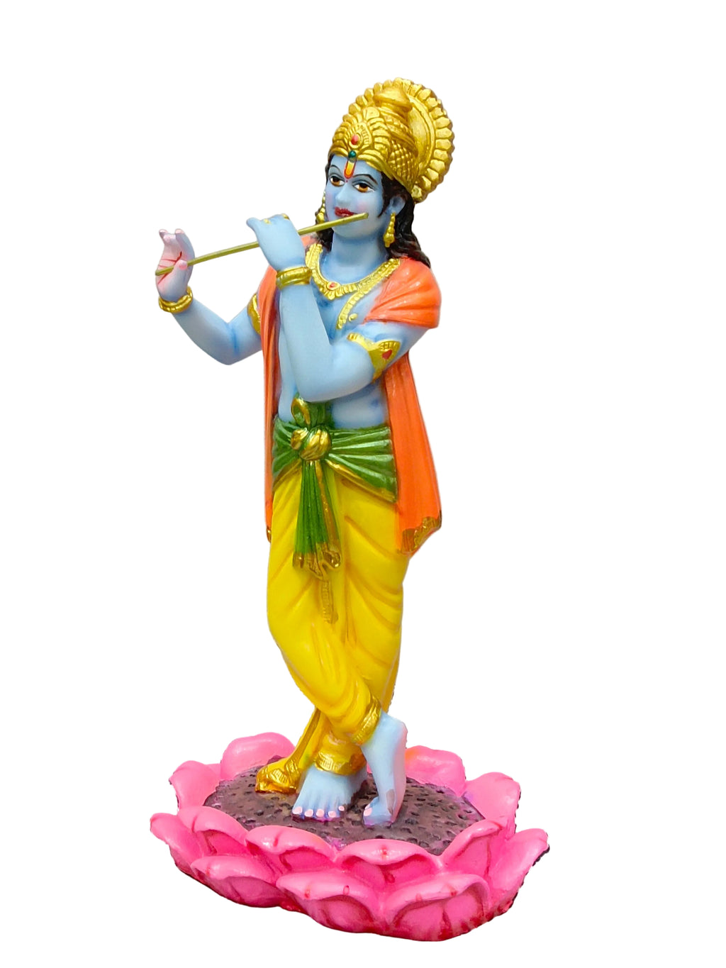 Krishna Fiber Statue with Flute – Traditional Krishna Idol