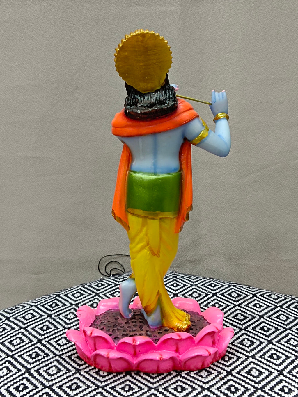 Krishna Fiber Statue with Flute – Traditional Krishna Idol