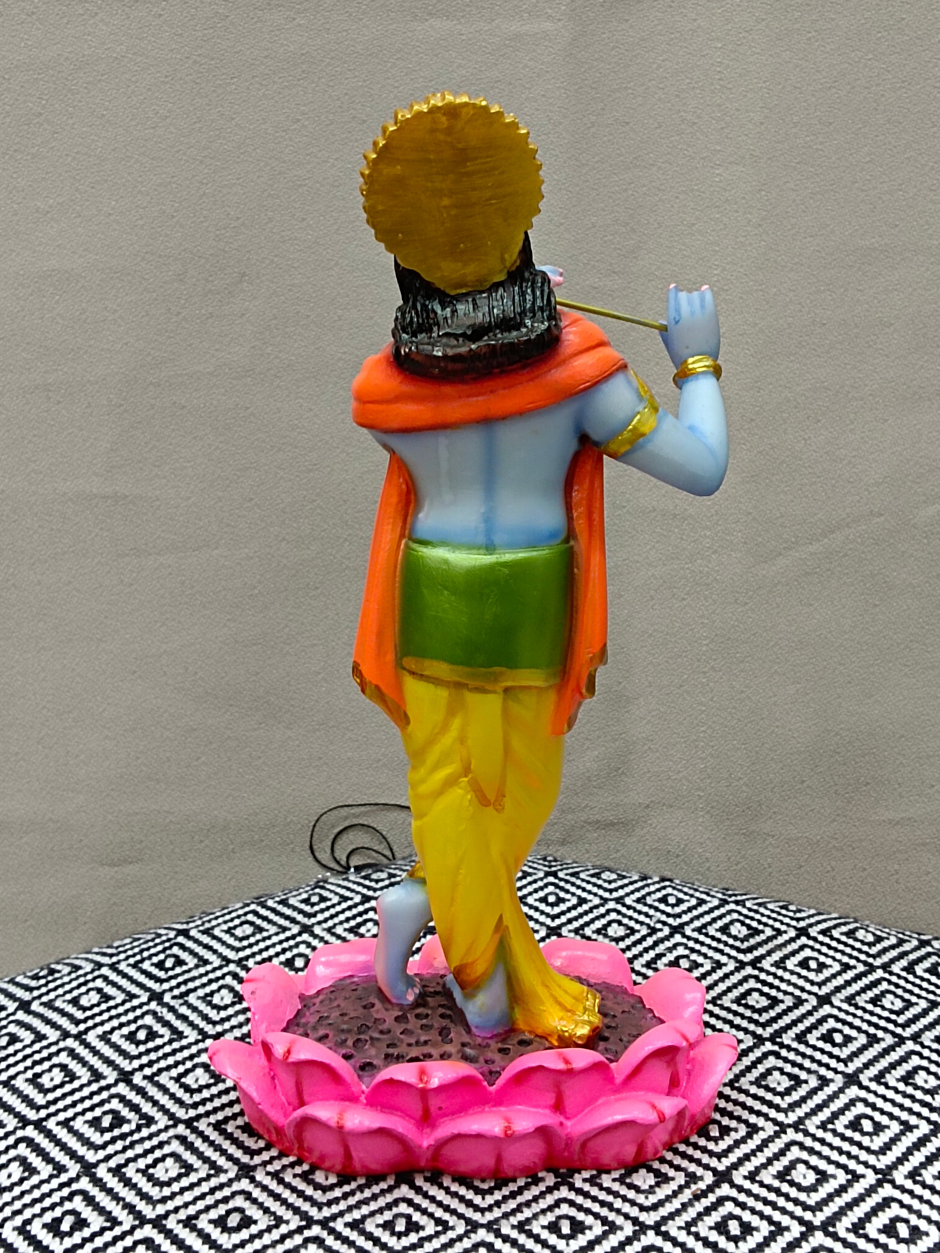 Krishna Fiber Statue with Flute – Traditional Krishna Idol