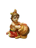 Marble Dust Makhan Krishna Statue – Bal Krishna with Makhan Pot