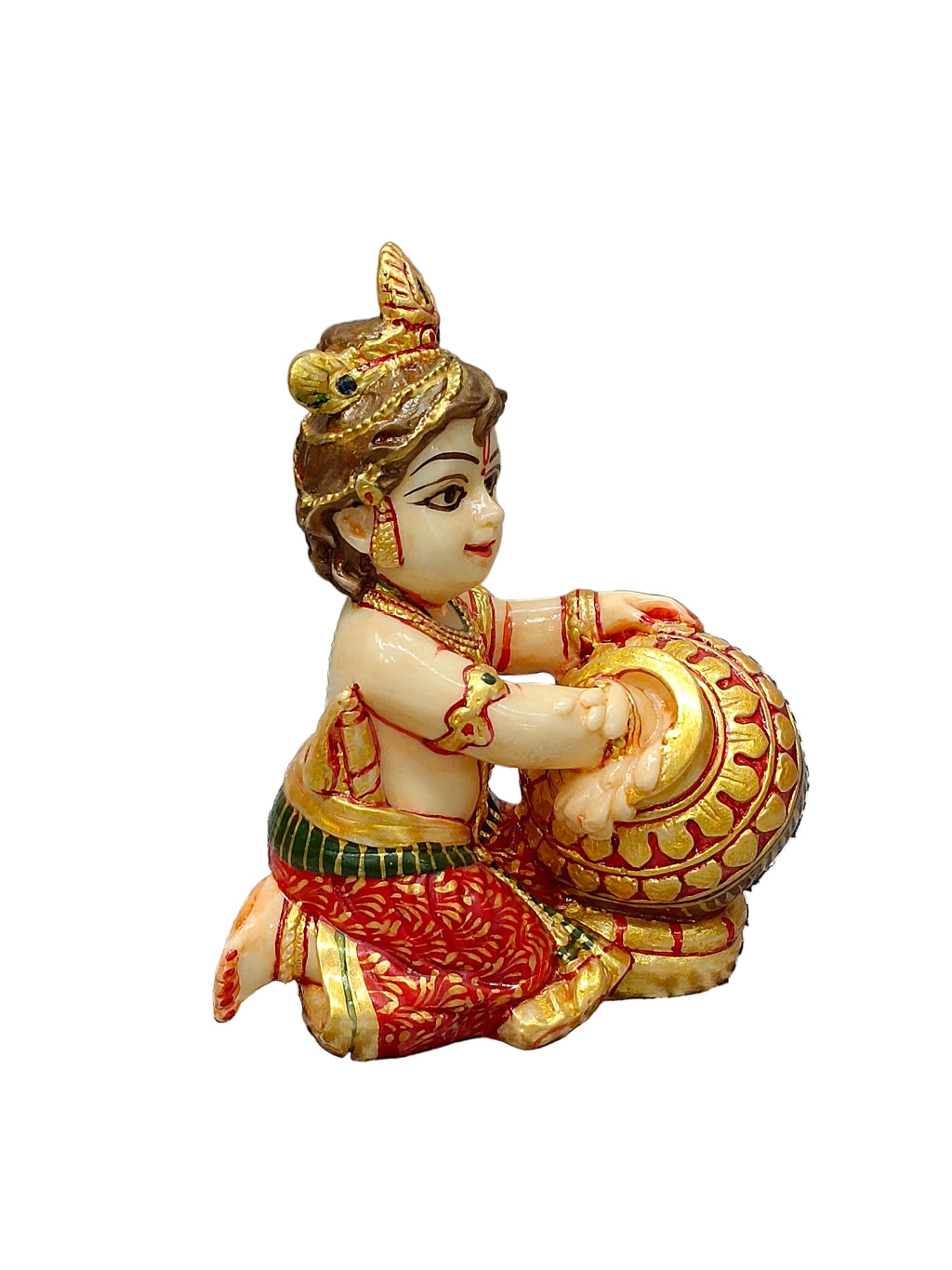 Marble Dust Makhan Krishna Statue – Bal Krishna with Makhan Pot
