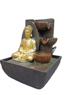 Gold Buddha Tabletop Water Fountain – 3-Tier Cascading Design