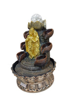 Radha Krishna Water Fountain with LED Crystal Ball – Lotus Base